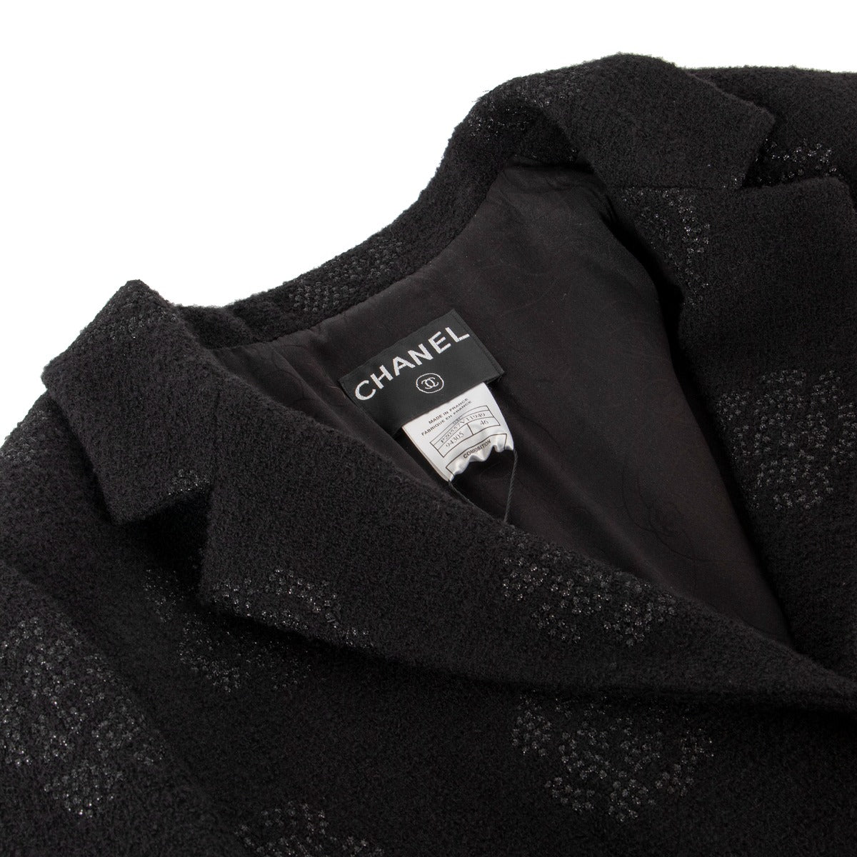 Chanel Cruise 2013 Zwart Tweed Camellia Jasje - Maat FR46