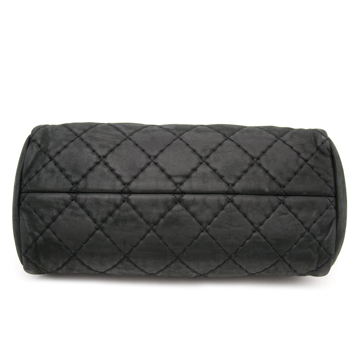 Chanel Black Glazed Calfskin Just Mademoiselle Medium Bowling Bag