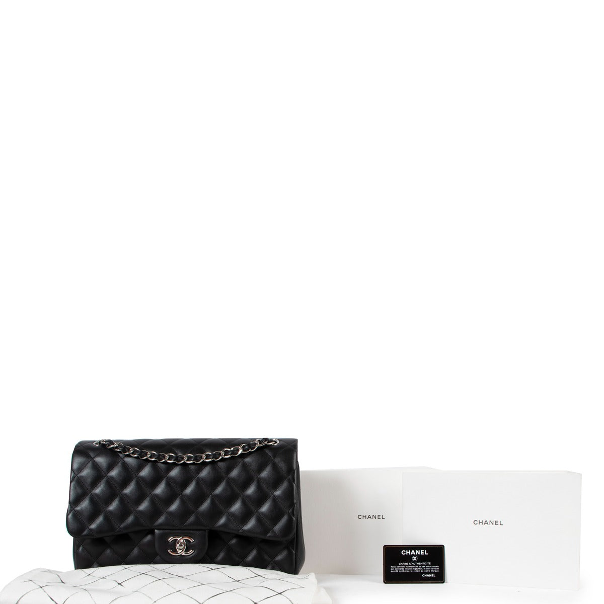 authentic second hand Chanel Classic Flap Bag Black Lambskin on Labellov.com