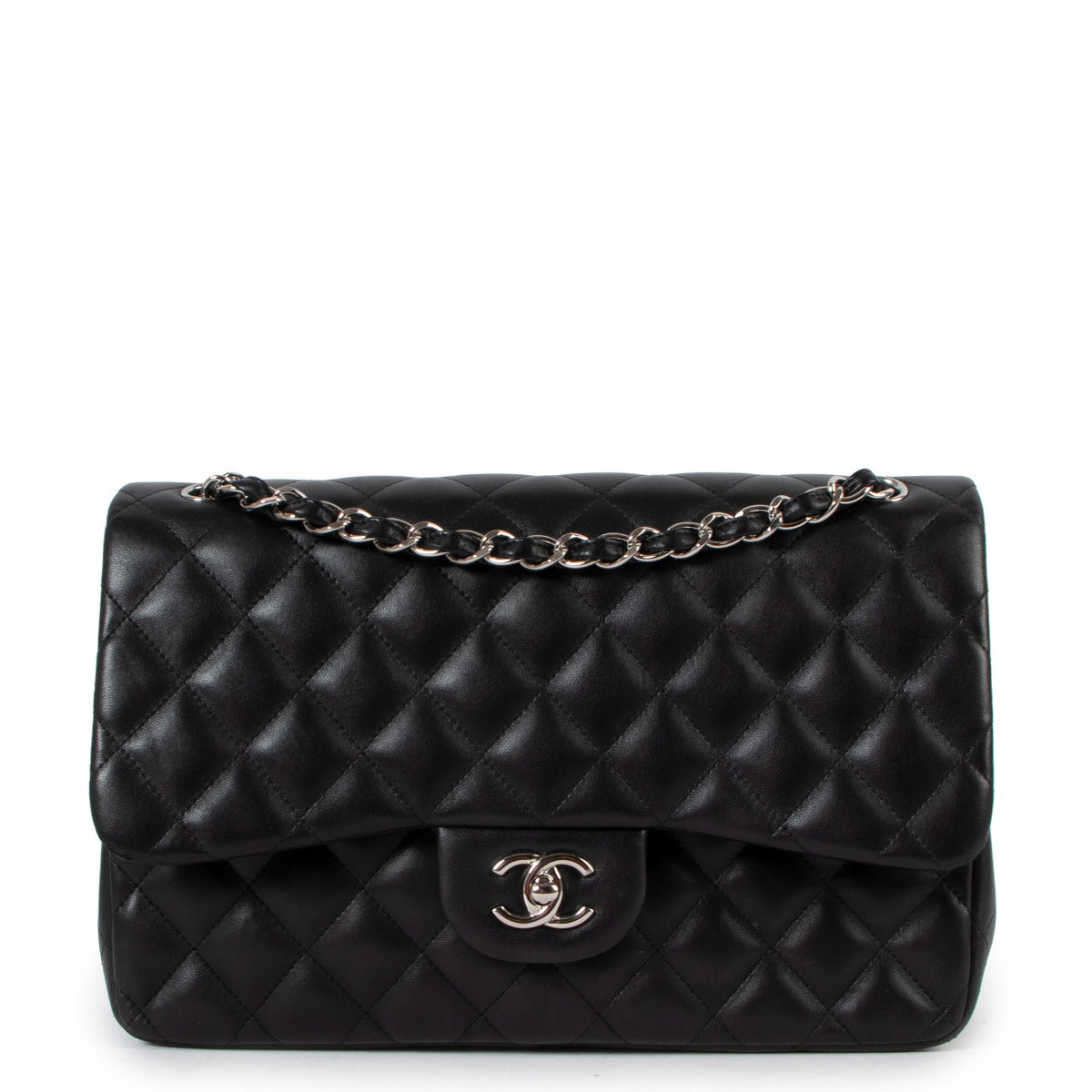 authentic second hand Chanel Classic Flap Bag Black Lambskin on Labellov.com