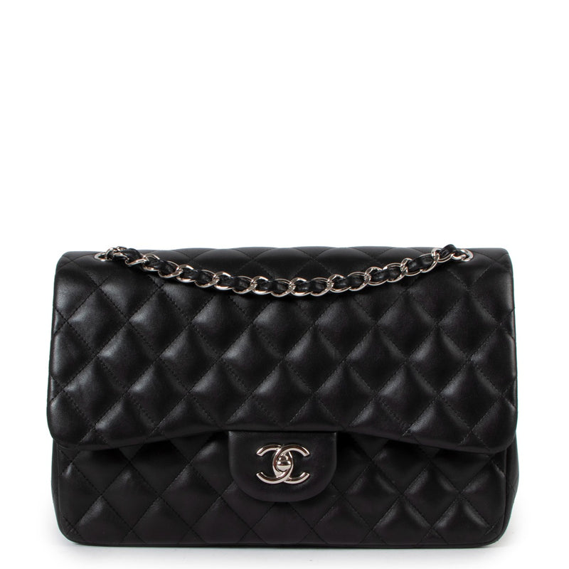 authentic second hand Chanel Classic Flap Bag Black Lambskin on Labellov.com