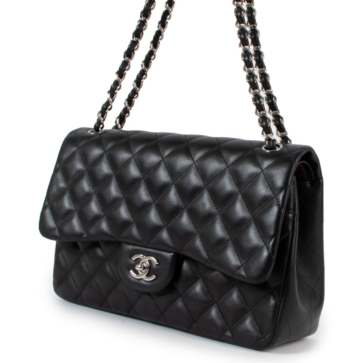 Chanel Black Lambskin Large Classic Flap Bag