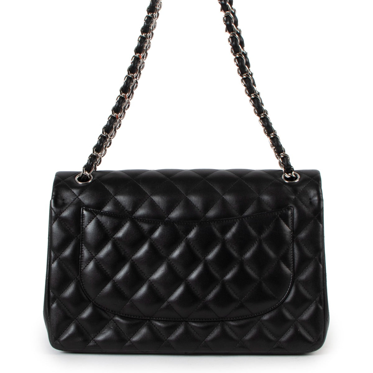 Chanel Black Lambskin Large Classic Flap Bag