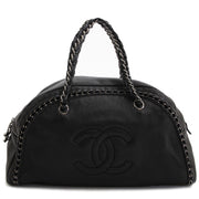 Chanel Black Leather Bowling Bag now for sale at labellov vintage fashion webshop belgium for the lowest price