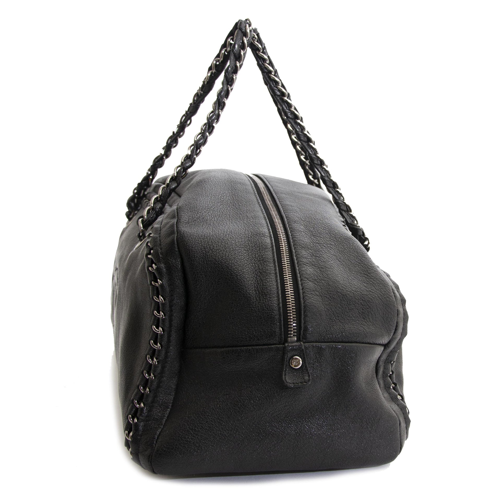 buy authentic secondhand chanel bowling bags at labellov vintage fashion webshop belgium for the lowest price