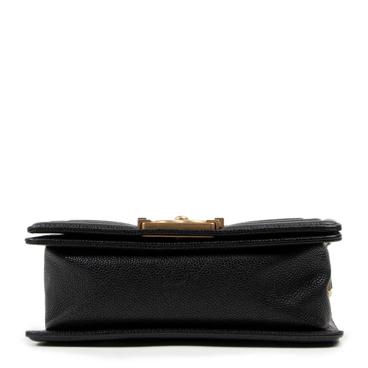 Sac Boy Chanel petit modèle en cuir de caviar noir
