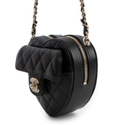 Shop authentic second hand collector's item Chanel limited edition Spring/Summer 2022 Black Lambskin Heart Clutch With Chain at Labellov