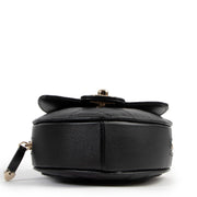 Chanel SS22 Black Lambskin Heart Clutch With Chain