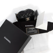 Chanel AP2784 Black Lambskin Heart Clutch With Chain Heart bag