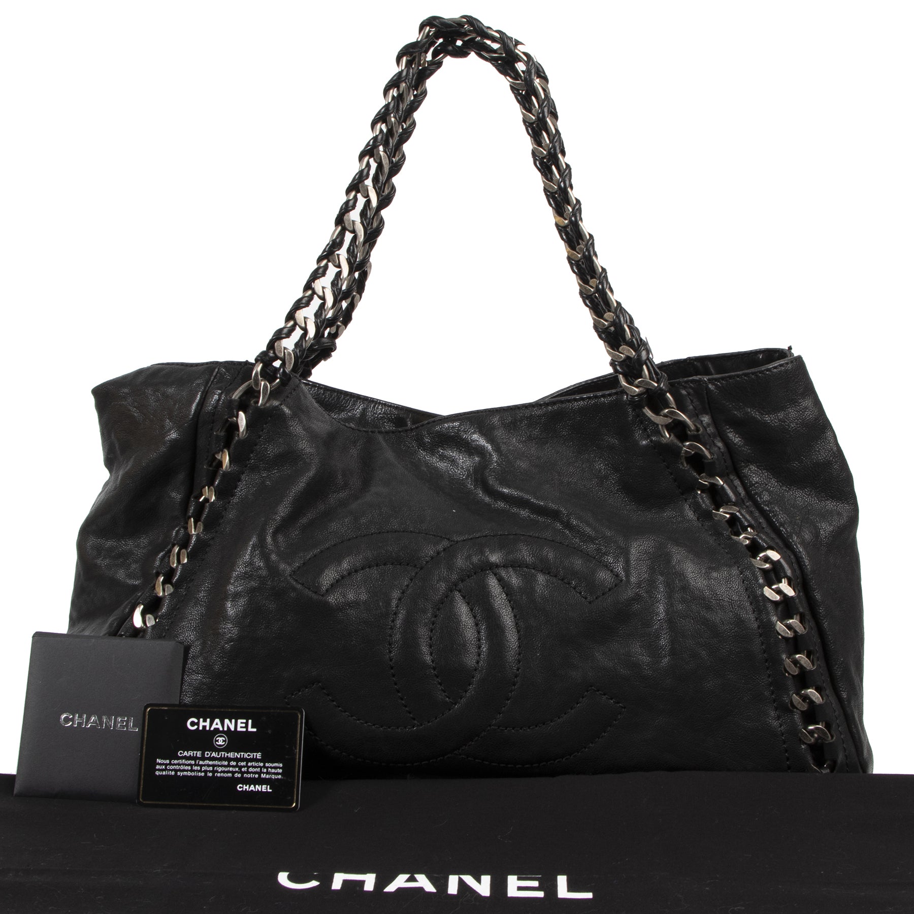 Authentic secondhand Chanel Black Modern Chain Shoulder Bag designer bags fashion luxury vintage webshop safe secure online shopping
