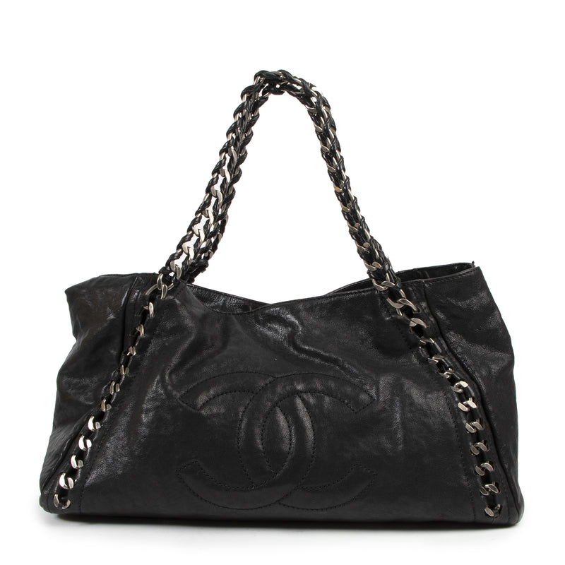 Authentieke Tweedehands Chanel Black Modern Chain Shoulder Bag juiste prijs veilig online shoppen luxe merken webshop winkelen Antwerpen België mode fashion
