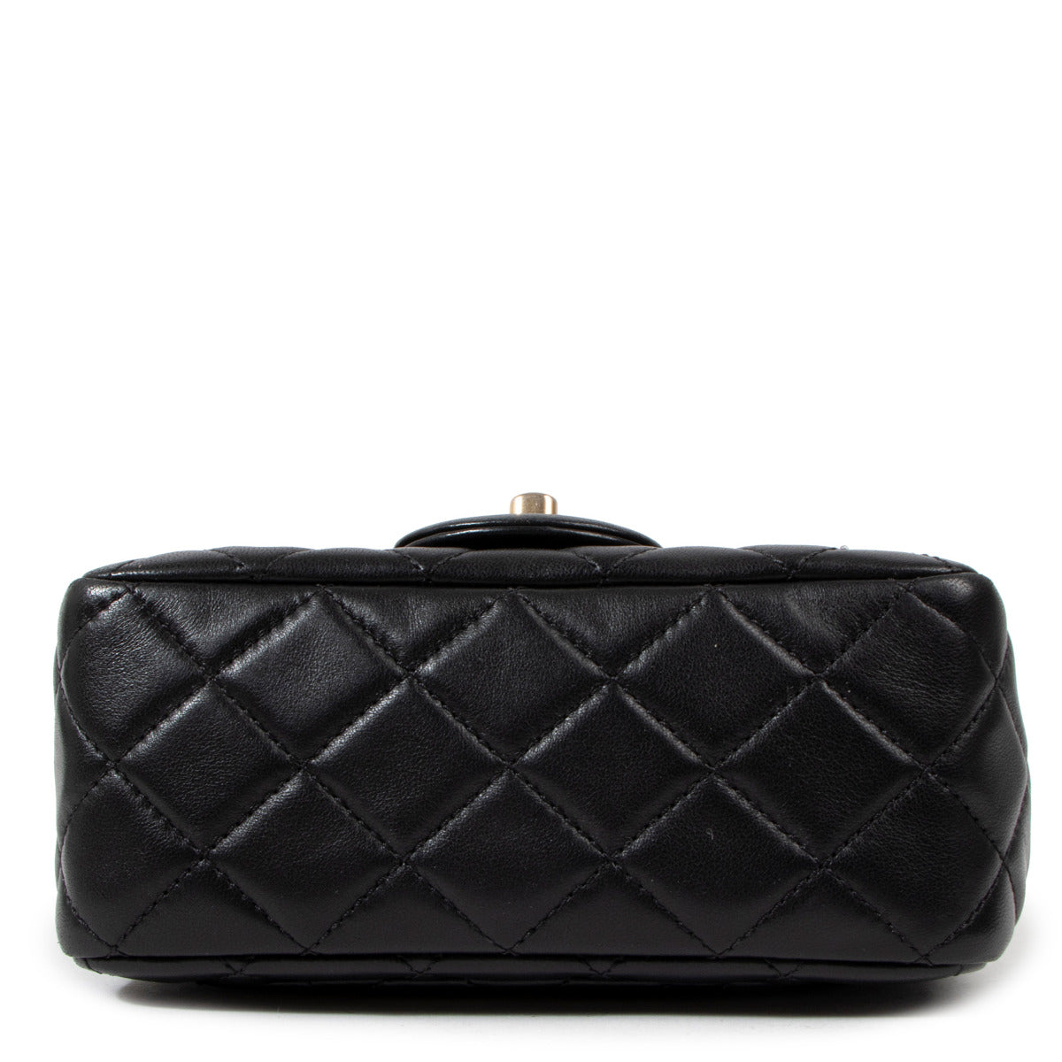 Chanel Black Mini Square Pearl Crush Lambskin Leather Flap Bag