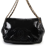 Original Chanel Black Patent Leather Top handle bag in very good condition for sale on Labellov vintage site.