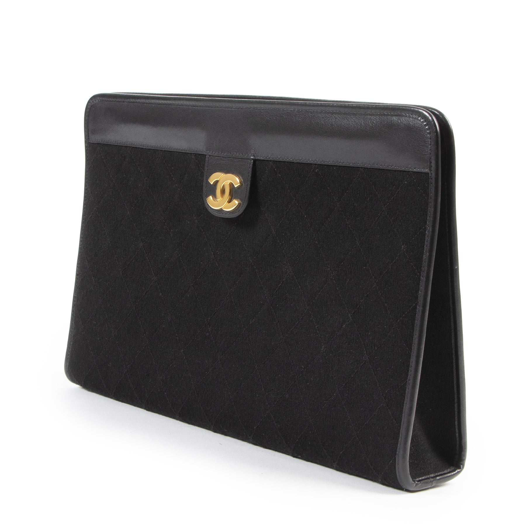 Chanel Black Matelasse CC Clutch