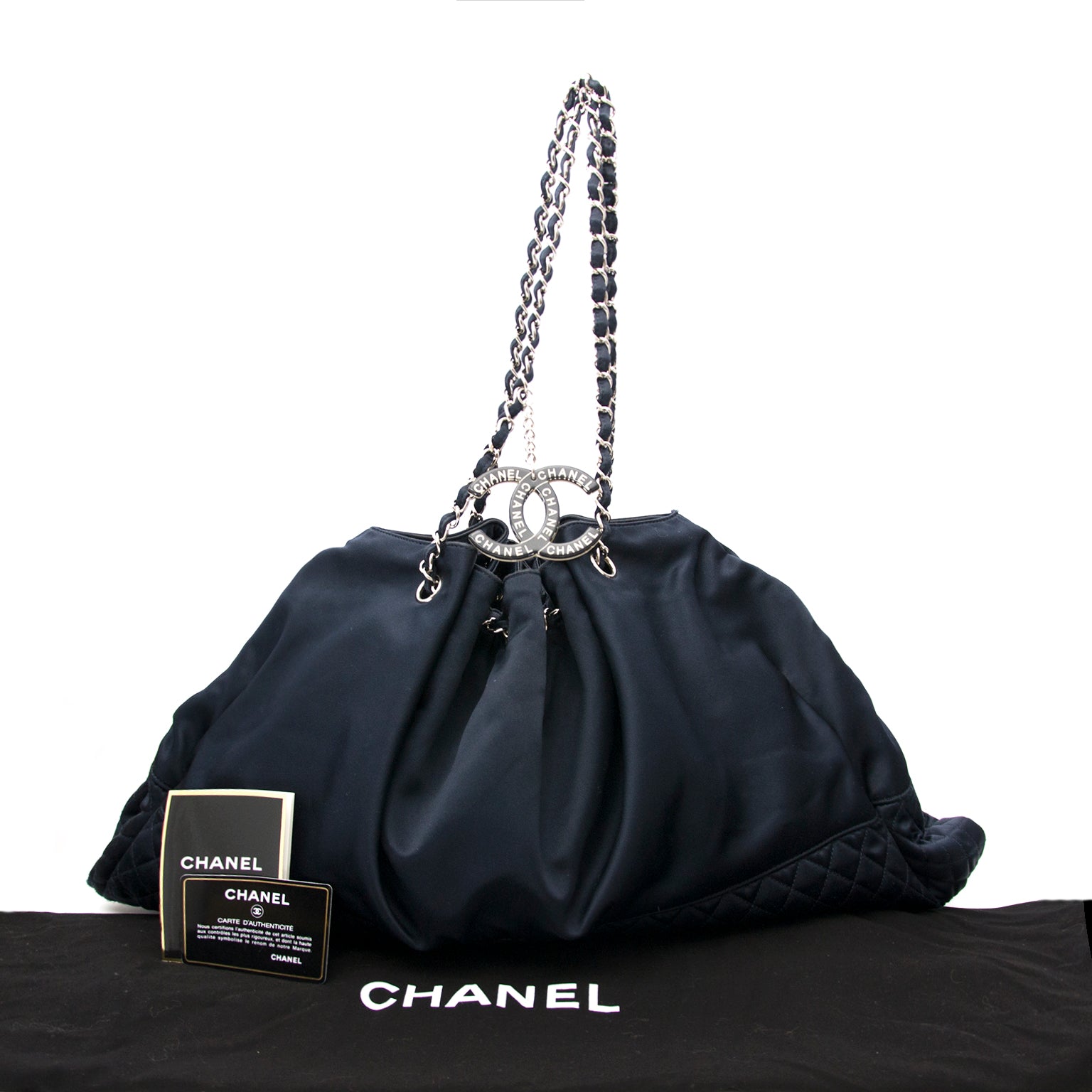 Chanel Melrose Satin Blue Cabas Tote – Labellov