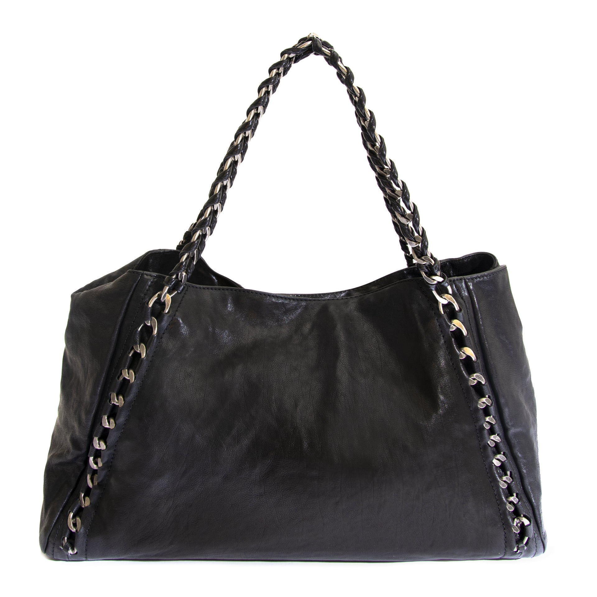 Chanel Black 'Luxe Ligne' Bag now for sale at labellov vintage fashion webshop belgium