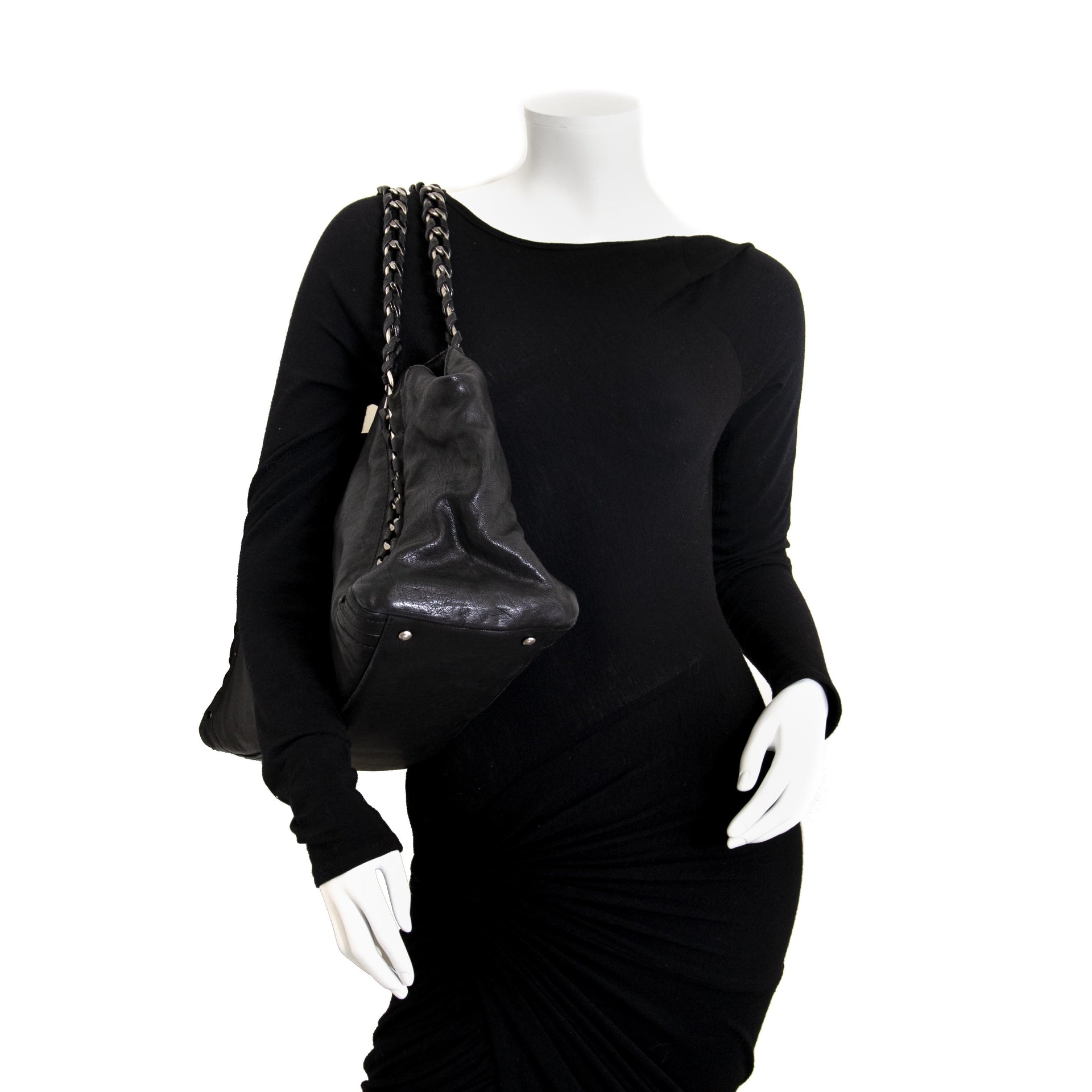Chanel Black 'Luxe Ligne' Bag now for sale at labellov vintage fashion webshop belgium