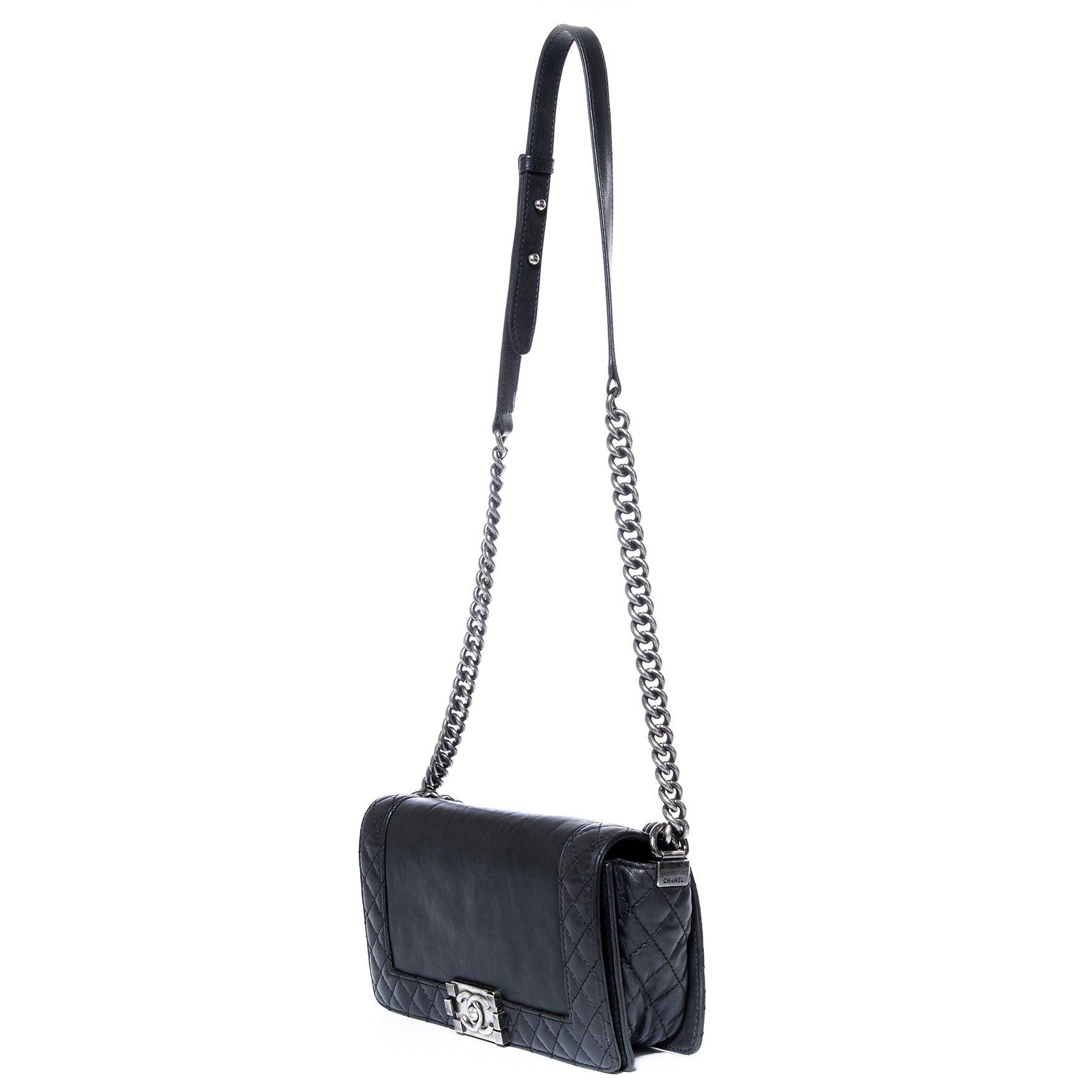 chanel boy black calfskin handbag now for sale at labellov vintage fashion webshop belgium