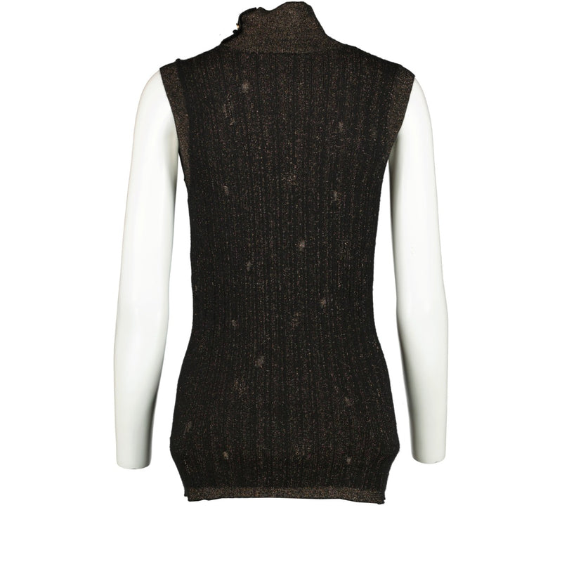 Chanel 11A Black Lamé Knit Top