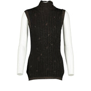 Chanel 11A Black Lamé Knit Top