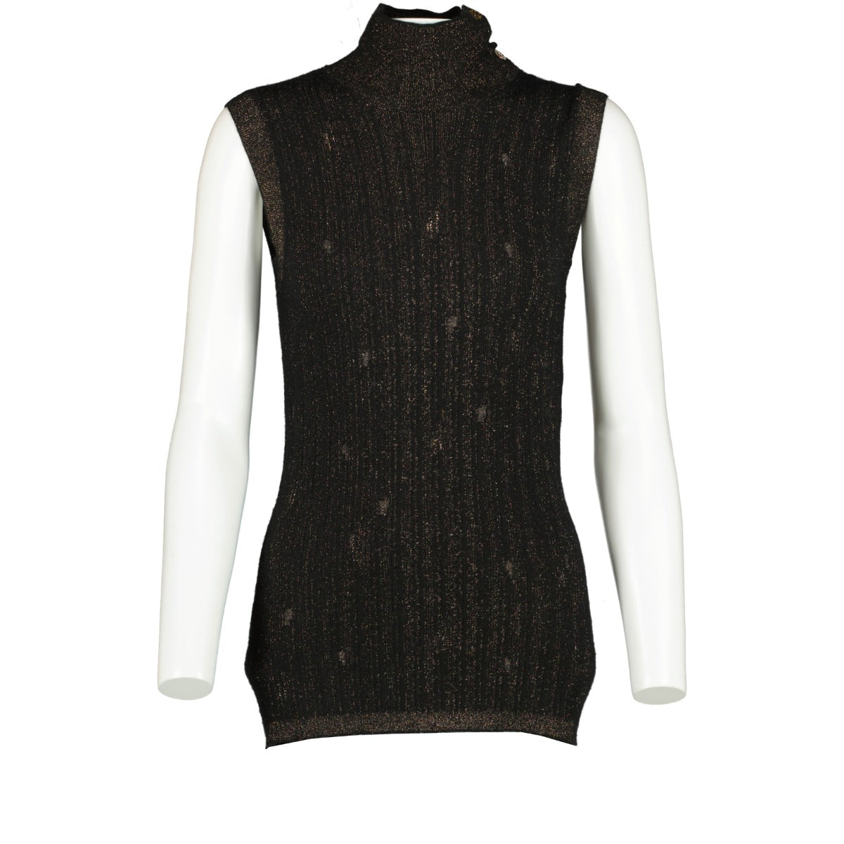 Chanel 11A Black Lamé Knit Top