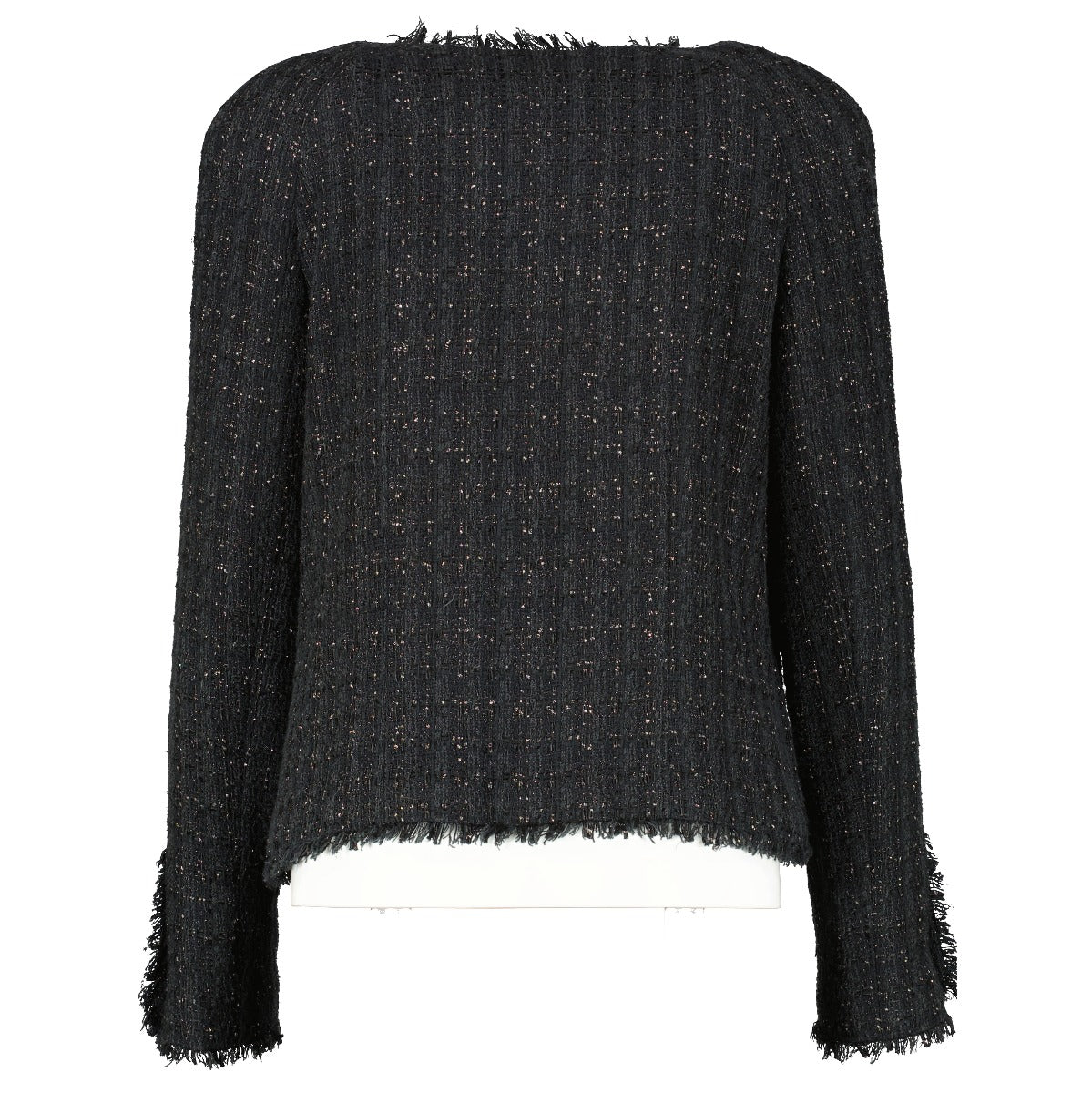 Chanel 05A Black Quilted Tweed Jacket