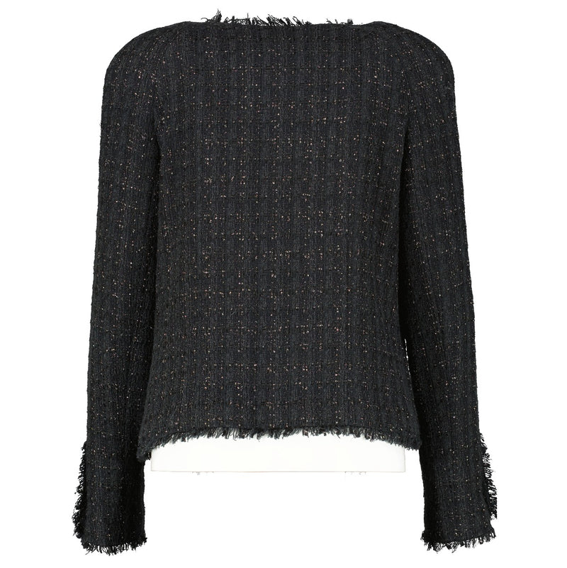 Chanel 05A Black Quilted Tweed Jacket