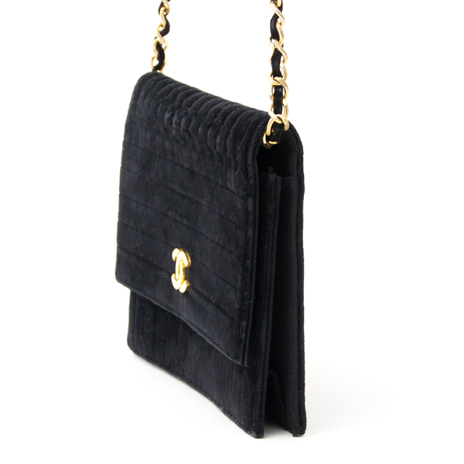 shop your vintage Chanel Black Velvet Evening Bag at the best price www.labellov.com worldwide shipping