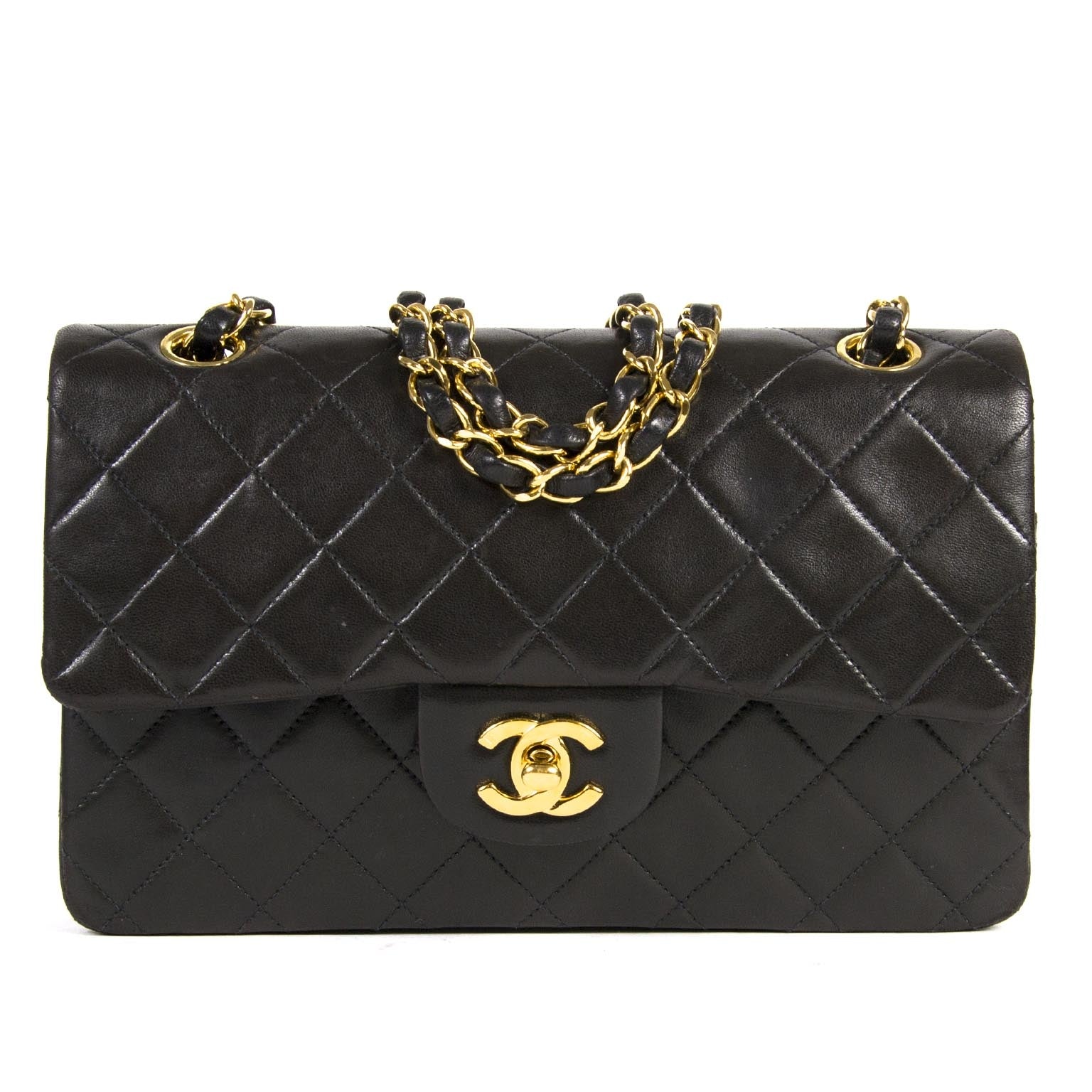 koop veilig online aan de beste prijs Chanel Small Classic Double Flap Bag GHW