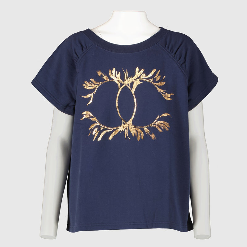 Chanel 18C Marine Katoenen T-shirt - Maat M