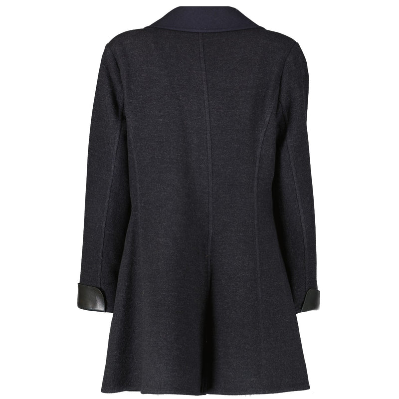Chanel Fall 2000 Blue Wool Buckle Closure Coat - Size FR42