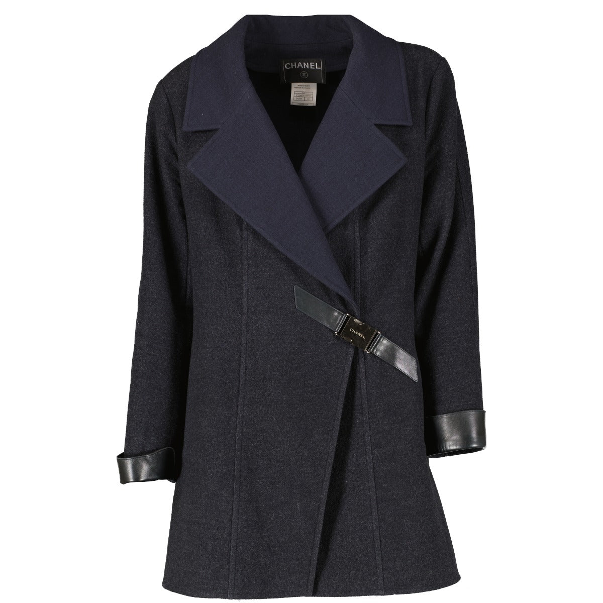 Chanel 00A Blue Wool Coat