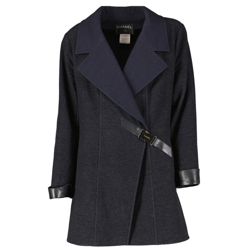 Chanel 00A Blue Wool Coat
