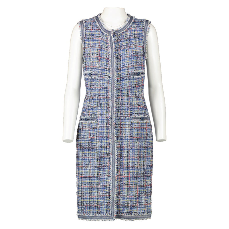 Chanel 09P Blue Tweed Dress