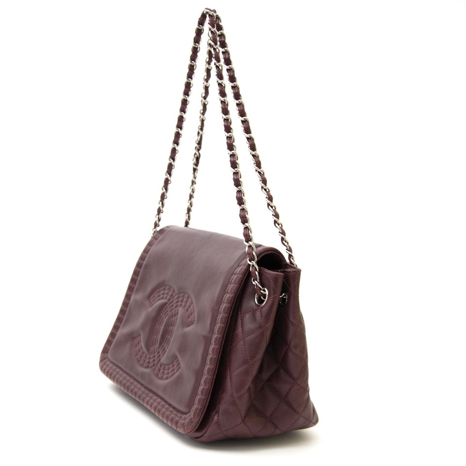 koop veilig online aan de beste prijs Chanel Coco Bengal Accordion Flap Plum webshop labellov.com