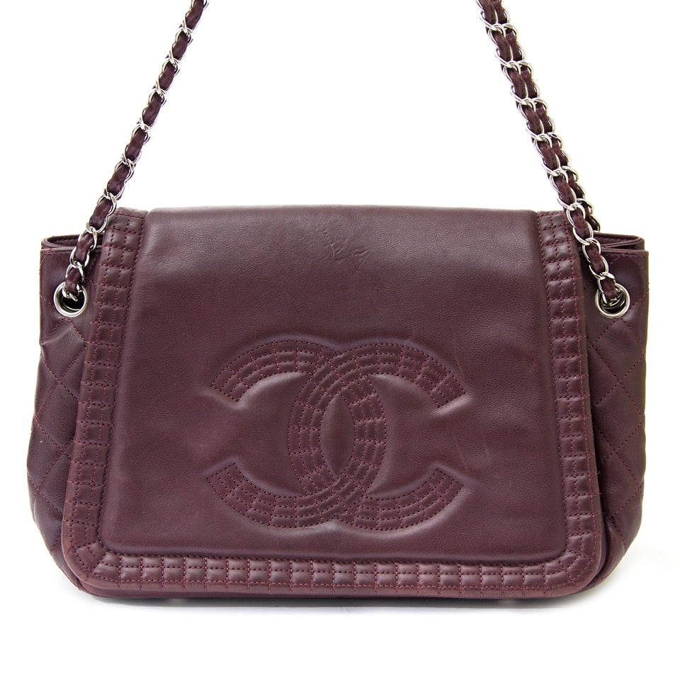 koop veilig online aan de beste prijs Chanel Coco Bengal Accordion Flap Plum webshop labellov.com