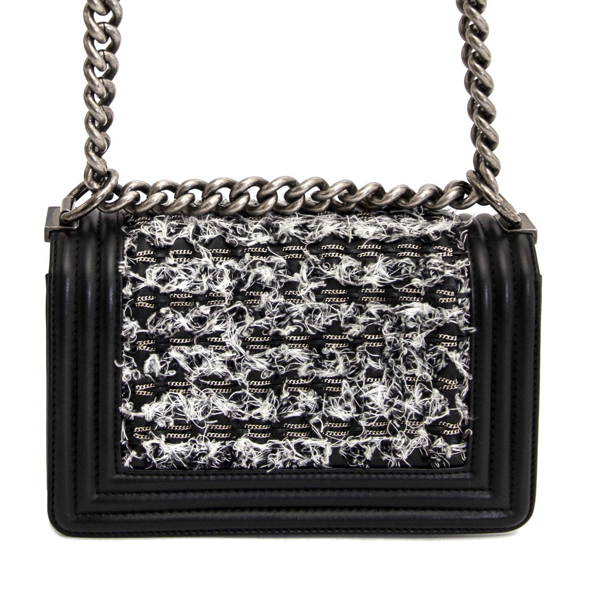 Chanel Small Tweed Calfskin Boy Bag