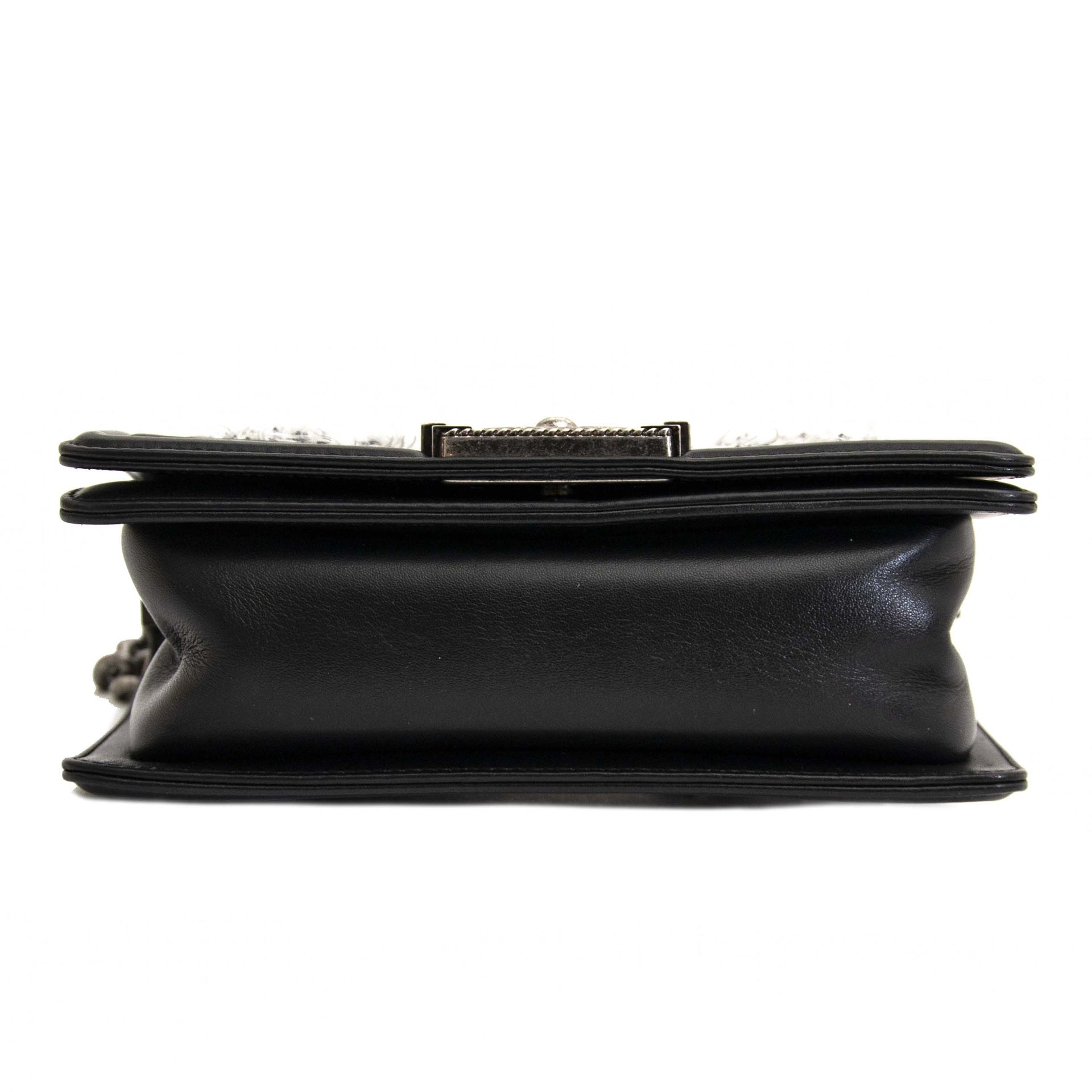 Chanel Small Tweed Calfskin Boy Bag
