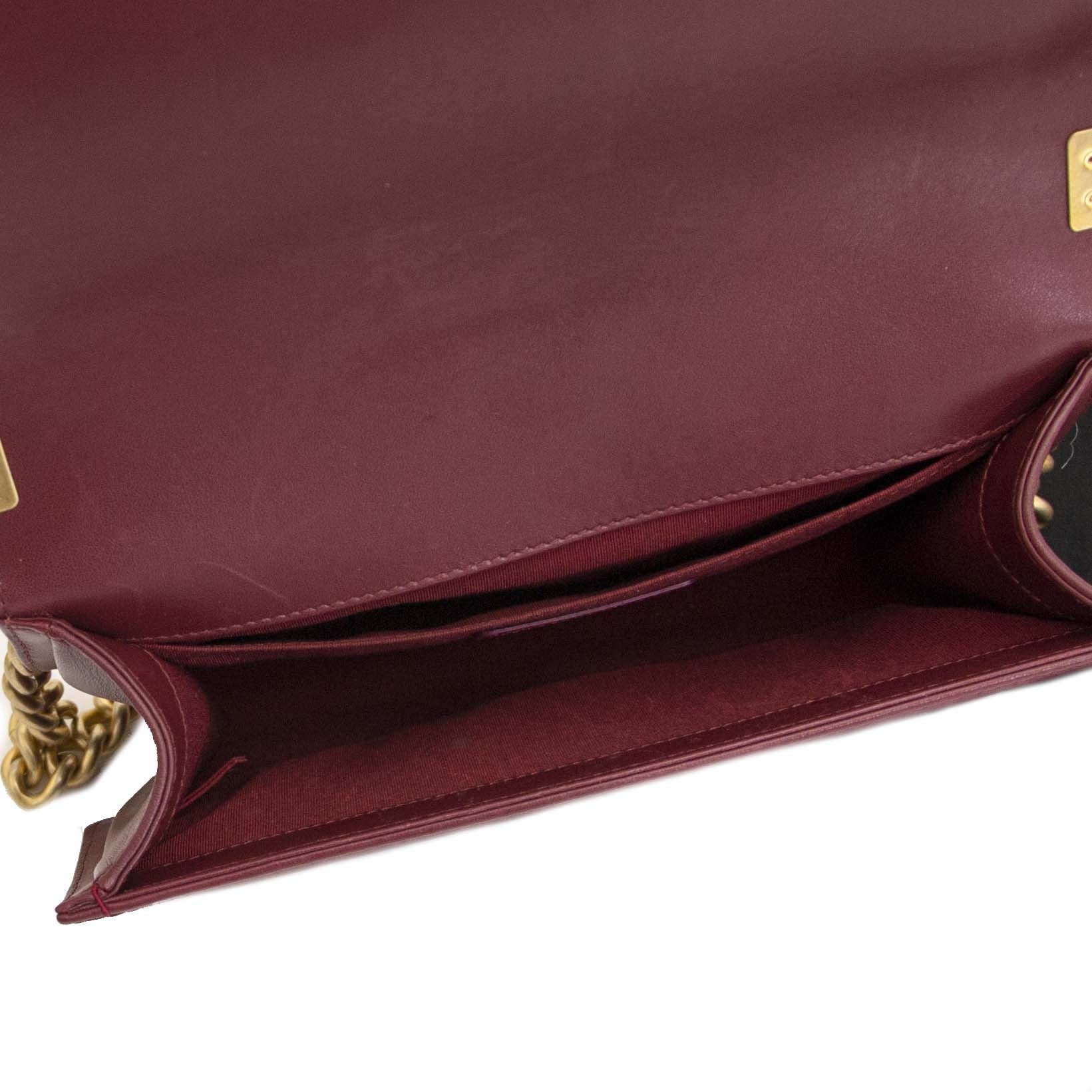Chanel Medium Boy Bag Burgundy Tweed