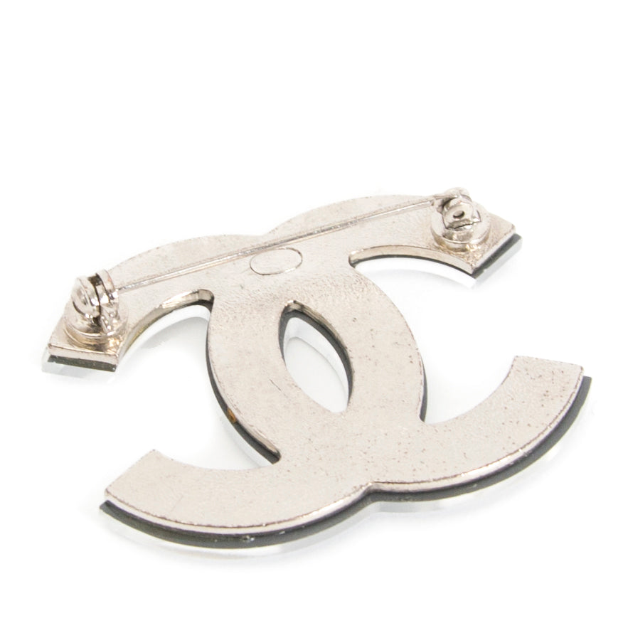 Chanel Silver Mirror CC Brooch