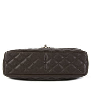 skip the waitinglist shop safe online your secondhand Chanel Dark Brown Jumbo Caviar Classic Flap Bag