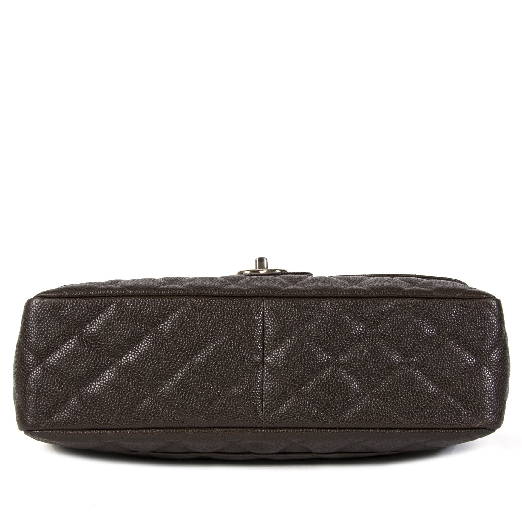 skip the waitinglist shop safe online your secondhand Chanel Dark Brown Jumbo Caviar Classic Flap Bag