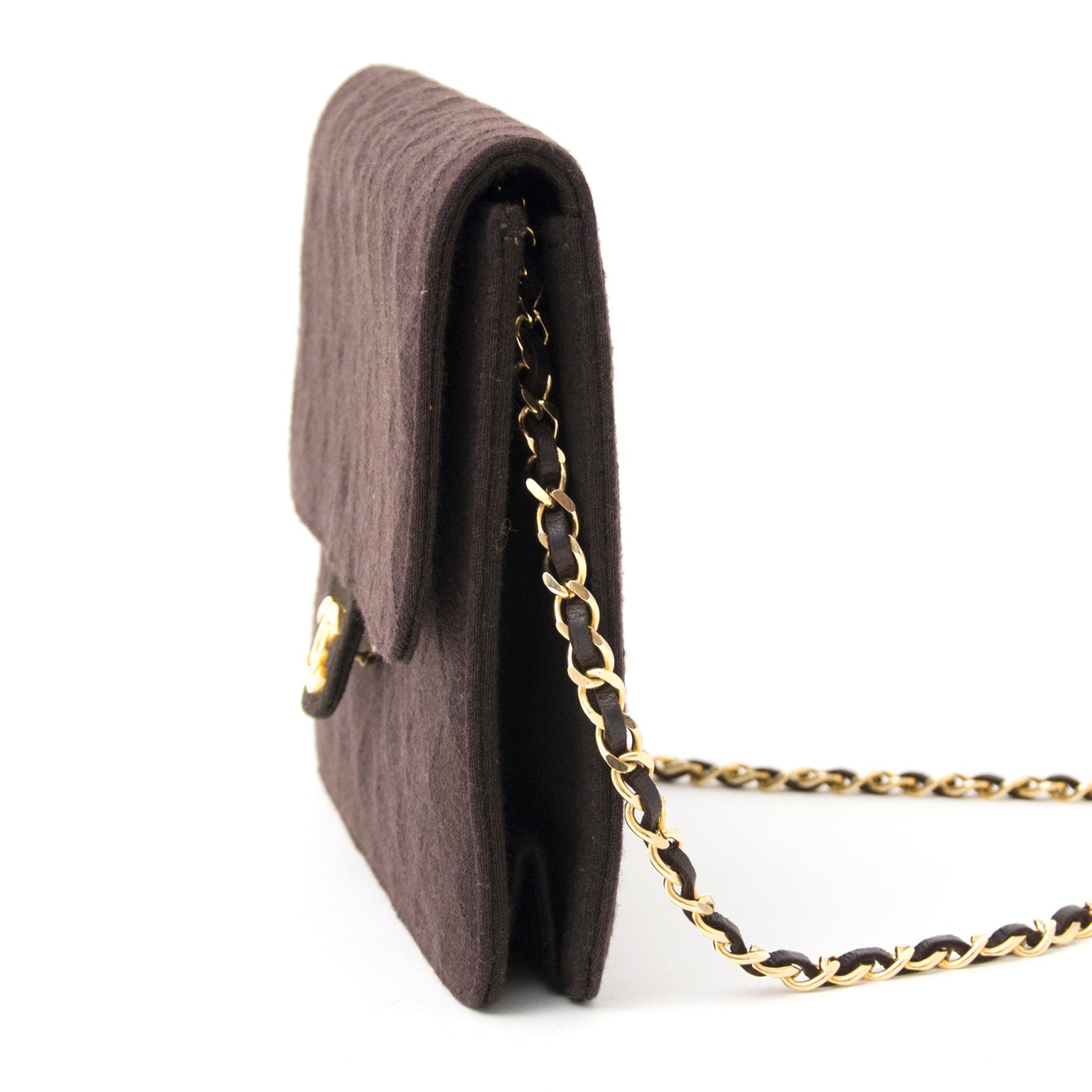 by safe online second hand Chanel Quilted Brown Flap Bag best price online webshop labellov.com best price