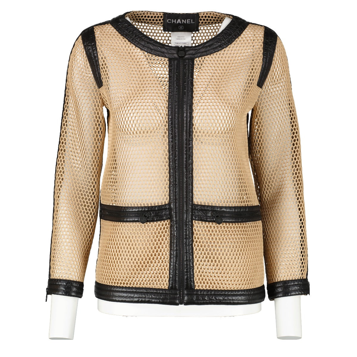 Chanel Mesh Zip Front Jacket - Size 38