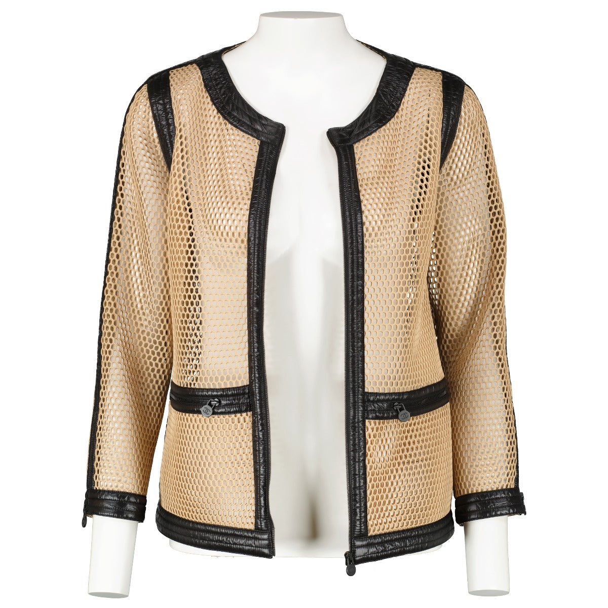 Chanel Mesh Zip Front Jacket - Size 38