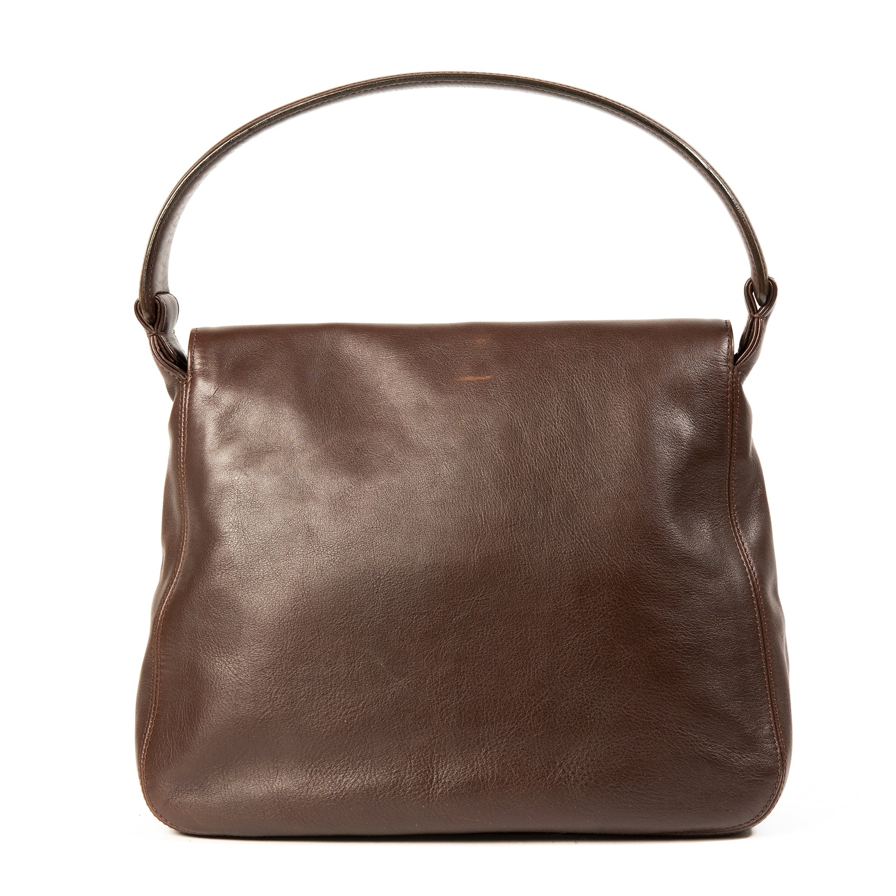 Sac bandoulière Chanel en cuir lisse marron