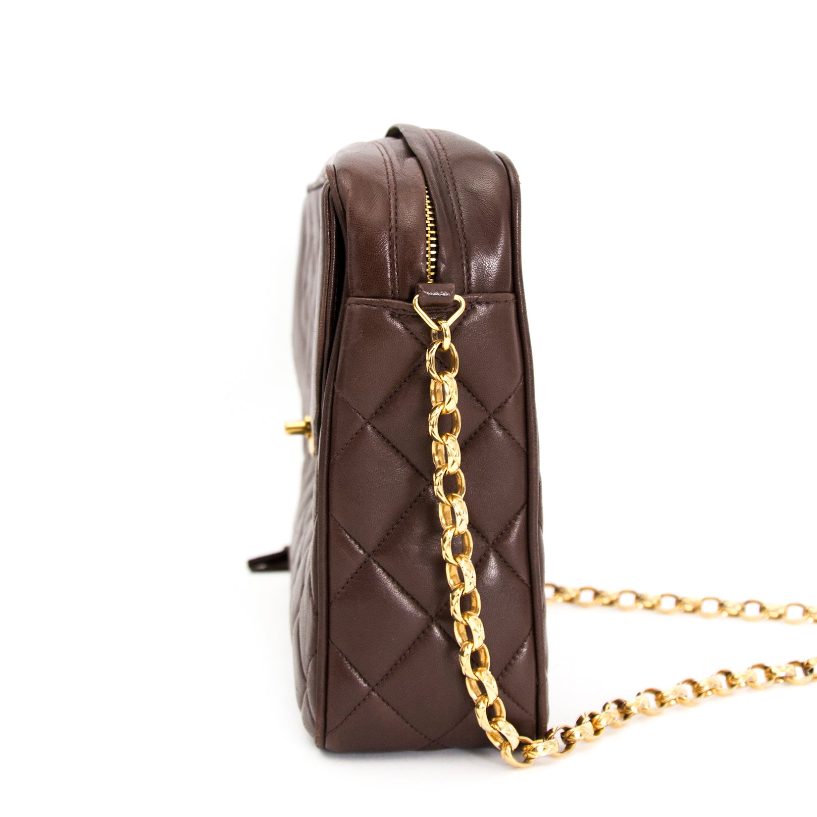 Chanel Vintage Brown Camera Tassel Zip Flap Bag kopen