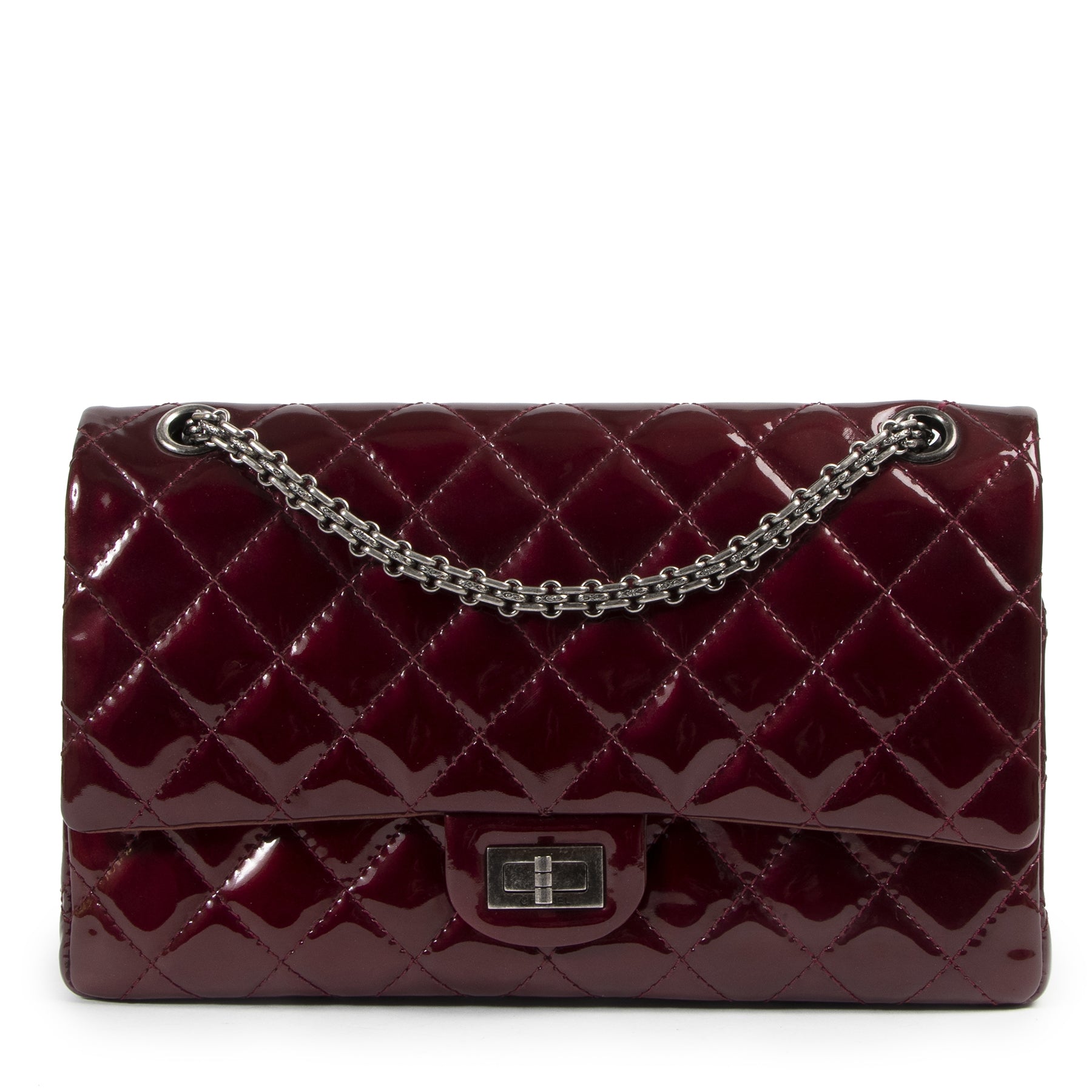 Chanel 2.55 Reissue 226 Patent Burgundy Flap Bag for the best price at Labellov secondhand luxury