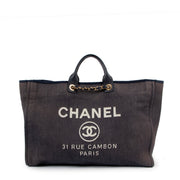 Chanel Denim Deauville Maxi Shopping Tote Bag