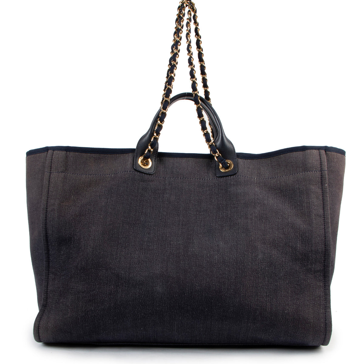 Chanel Denim Deauville Maxi Shopping Tote Bag
